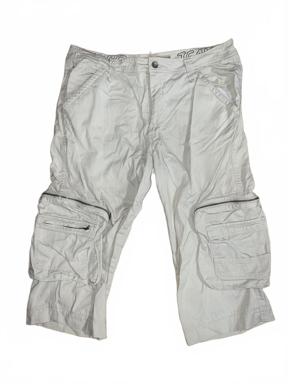 Vintage Y2K Paco Jeans Men's Cargo Pants Size 32 Beige Cotton 90s/2000